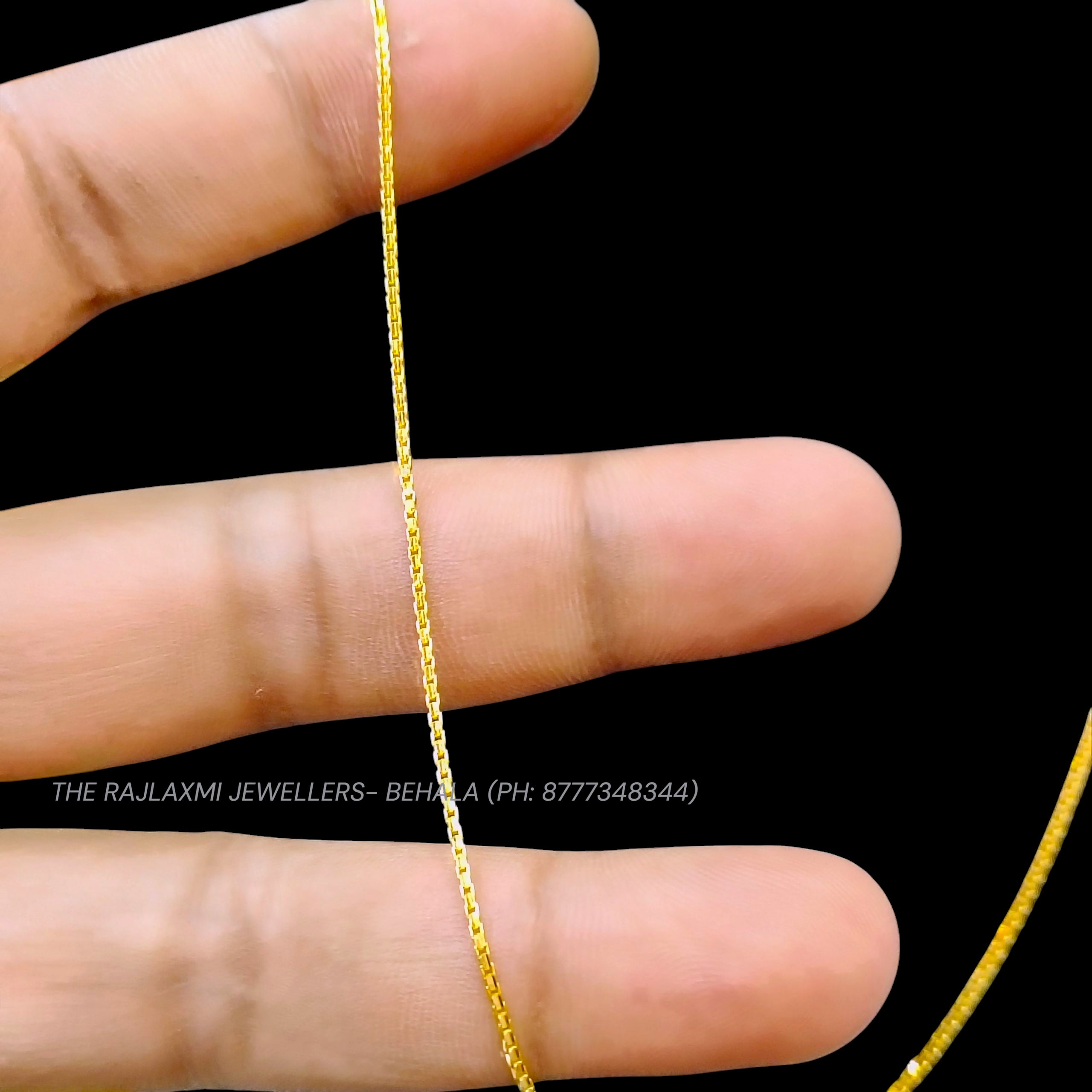 GCH- (FILLED BOX DESIGN) BIS CERTIFIED TRJ WGT: 4.180 GM APPROX HUID HALLMARK 22KT GOLD CHAIN (19 INCH) 1 PIECE FOR WOMEN.