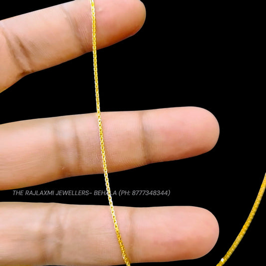 GCH- (FILLED BOX DESIGN) BIS CERTIFIED TRJ WGT: 4.180 GM APPROX HUID HALLMARK 22KT GOLD CHAIN (19 INCH) 1 PIECE FOR WOMEN.