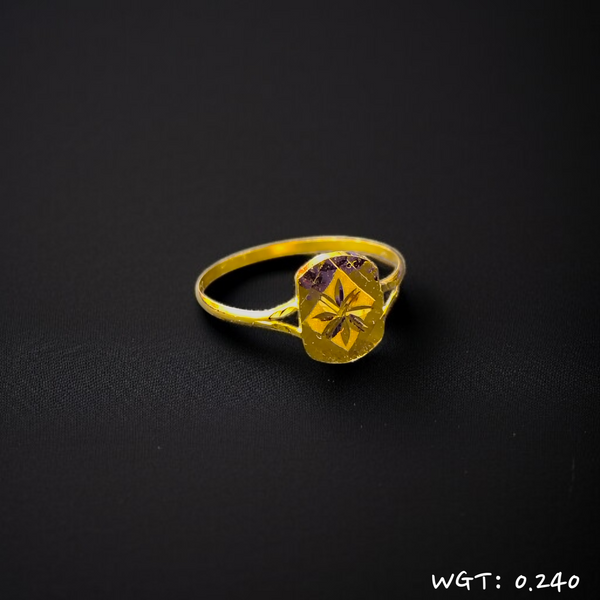 TRJ WGT: 0.240 GM APPROX KDM GOLD BABY FINGER RING 1 PIECE FOR RICE CEREMONY & BIRTHDAY.