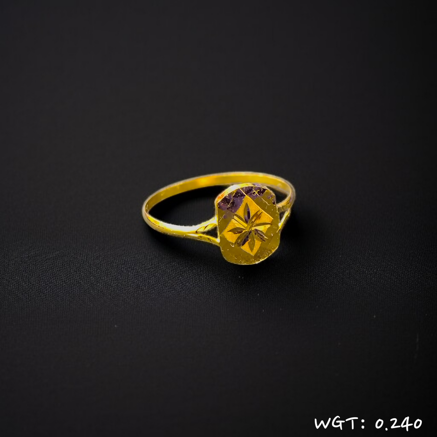TRJ WGT: 0.240 GM APPROX KDM GOLD BABY FINGER RING 1 PIECE FOR RICE CEREMONY & BIRTHDAY.