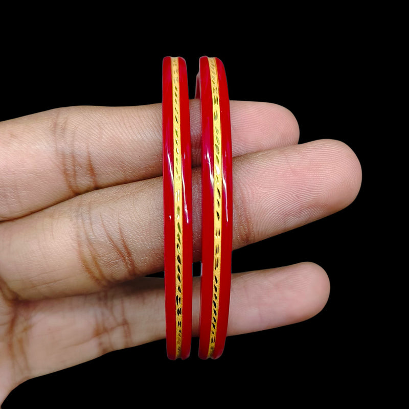 GPB22K- (M8Z7PA)-(3T8WRS)-(SIZE-28) WGT: 0.920 GM APPROX BIS CERTIFIED HUID HALLMARK 916 22KT GOLD POLA BADHANO 1 PAIR FOR WOMEN.