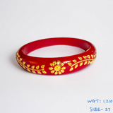 (SIZE- 27) RED COLOUR 18KT HALLMARK GOLD BRACELET POLA 1 PIECE FOR MARRIED WOMEN (REGULAR USE) APPROX WGT: 1.210 GM