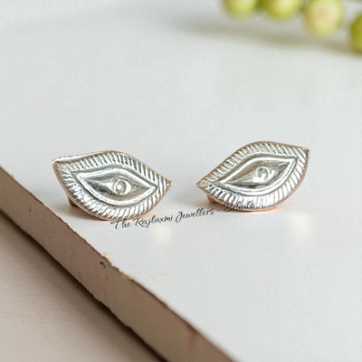 GOD ITEMS- 625 SILVER EYES (CHOK) 2 PIECE FOR POOJA OCASSION 2X1 CM (GOD ITEMS) -SOLD BY MRP.