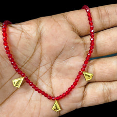 GCS22K- WGT: 0.400 GM APPROX HUID HALLMARK 22KT GOLD MOTI SELIHAR 1 PIECE WITH CRYSTAL CHAIN.(BNDKSY)