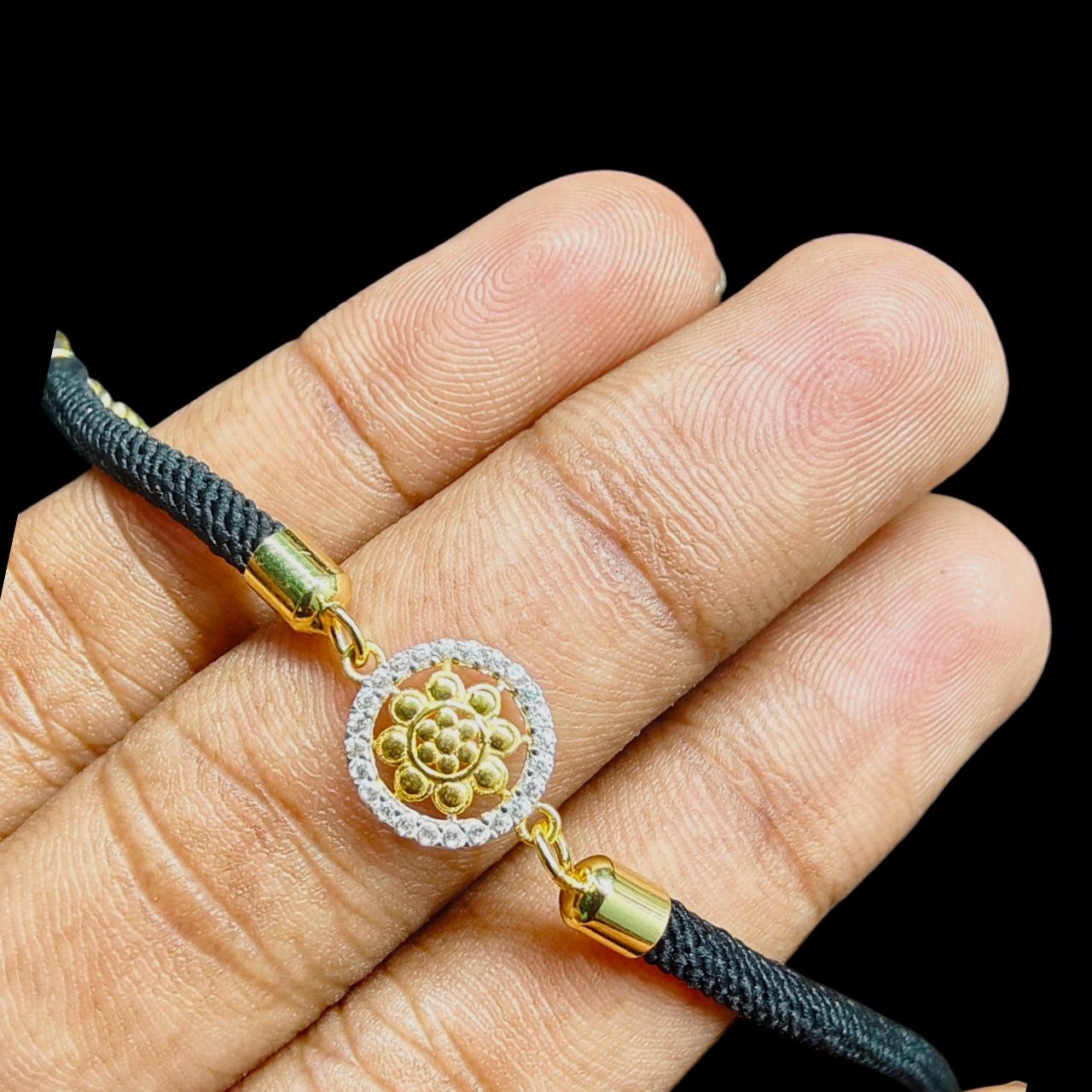 RAKHI- (WGT: 0.370 GM APPROX) BIS CERTIFIED HUID HALLMARK 375 9KT GOLD RAKHI FOR YOUR BELOVED BROTHER (ADJUSTABLE SIZE).