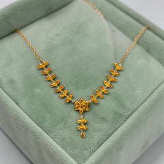 GOLD NECKLACE- (CR5FZ3)-(WGT: 1.874 GM APPROX) BIS CERTIFIED HUID HALLMARK 375 9KT GOLD NECKLACE 1 PIECE FOR WOMEN WITH FREE ADJUSTABLE TASSEL.