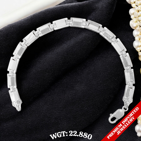GREAT FREEDOM SALE (ITALIAN IMPORTED JEWELLERY) BIS CERTIFIED HALLMARK 925 SILVER WRISTLET WGT: 22.880 GRAM 8.5
