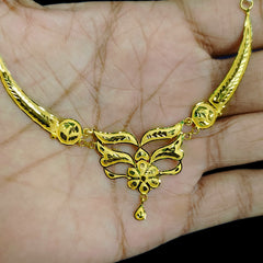 GCN22K- (TN9829)-(WGT: 2.250 APPROX) BIS CERTIFIED HUID HALLMARK 916 22KT GOLD NECKLACE 1 PIECE WITH FREE ADJUSTABLE TASSEL FOR WOMEN.