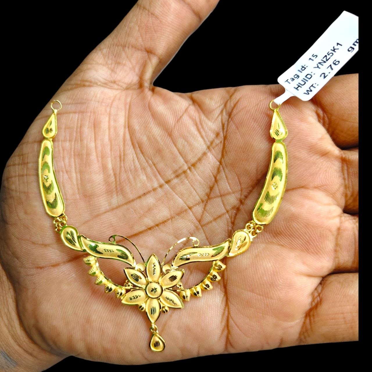 GOLD CHOKER NECKLACE-(WGT: 2.760 GM APPROX) BIS CERTIFIED HUID HALLMARK 9KT GOLD NECKLACE 1 PIECE FOR WOMEN.