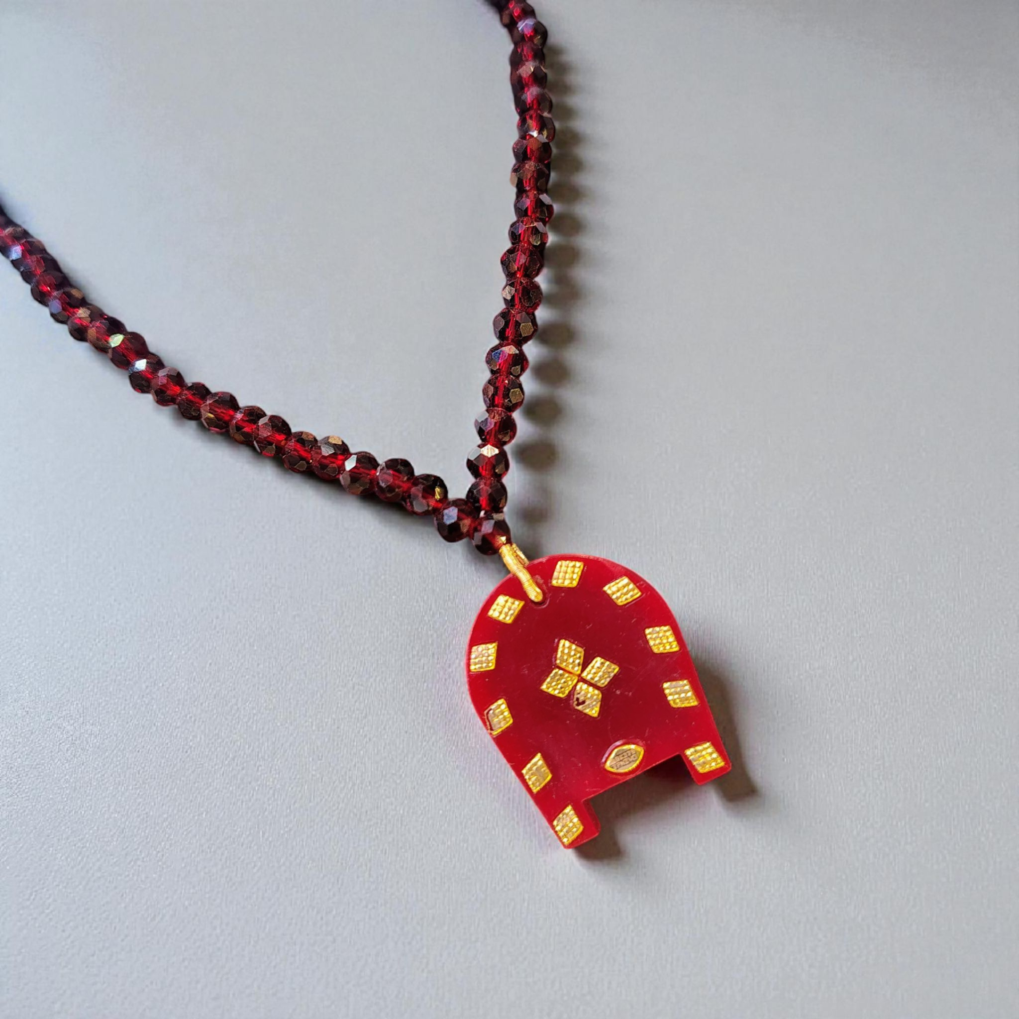 (GPL) KULO DESIGN BIS CERTIFIED HUID HALLMARK 9KT GOLD POLA PENDANT (MINI) 1 PIECE WITH ADJUSTABLE TASSEL (BEST FOR GIFT) APPROX WGT: 0.120 GM SOLD ON MRP BY RAJLAXMI.