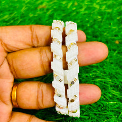 GREAT FREEDOM SALE (SSP) HALLMARK 925 SILVER LADDER SAKHA BANGLES 1 PAIR FOR REGULAR USE (SOLD AS MRP BY RAJLAXMI).