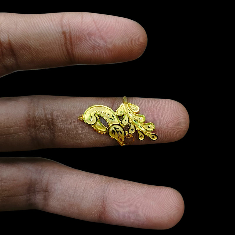 LADIES RING- (EM4HWT) (SIZE: 14) (WGT: 0.890 GM APPROX) BIS CERTIFIED HUID HALLMARK 9KT GOLD FINGER RING FOR WOMEN 1 PIECE