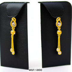 (GER22) BIS CERTIFIED WGT: 1.800 GM APPROX HUID HALLMARK 916 22KT GOLD EARRINGS KANBALA 1 PAIR FOR WOMEN.