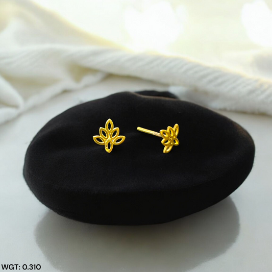(GSE9) TRJ BABY TOPS WGT: 0.310 GM APPROX BIS CERTIFIED HUID HALLMARK 9KT GOLD STUD EARRINGS FOR WOMEN 1 PAIR FOR REGULAR USE.