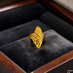 LADIES RING- (SIZE: 15) WGT: 0.830 GM APPROX BIS CERTIFIED HUID HALLMARK 9KT GOLD FINGER RING FOR WOMEN 1 PIECE(32SM6I)