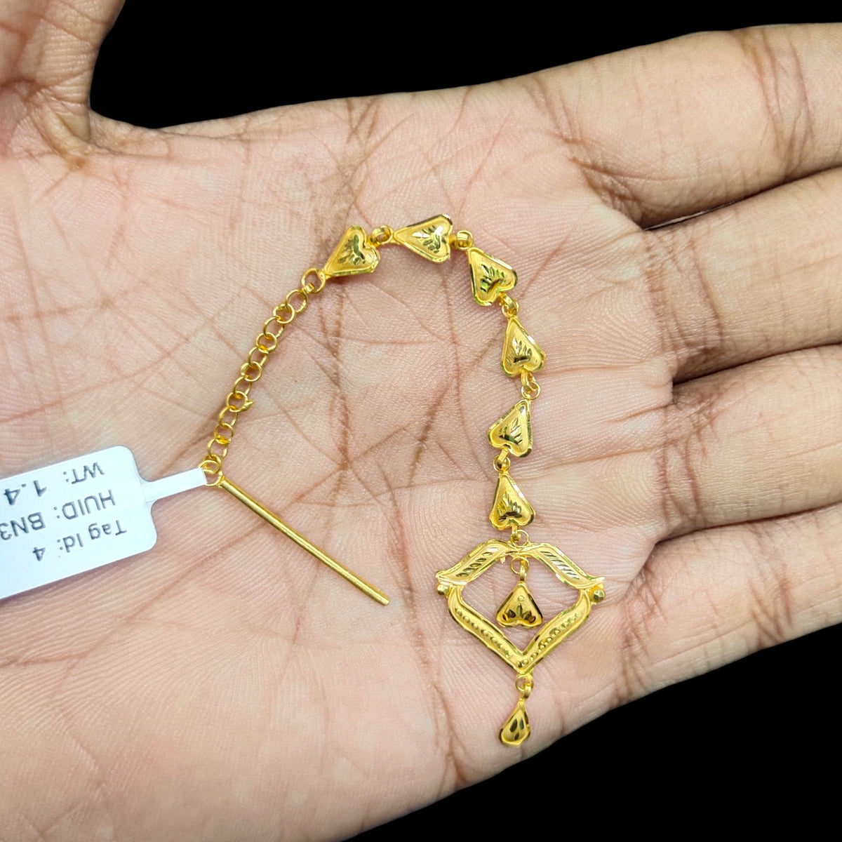 GOLD TICKLY- (WGT: 1.400 GM APPROX) CERTIFIED BIS HUID HALLMARK 375 9KT GOLD TICKLY (MANGTIKA) 1 PIECE FOR MARRIAGE.(BN3S1V)