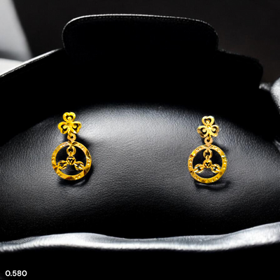 GOLD EARRINGS- WGT: 0.580 GM APPROX BIS CERTIFIED HUID HALLMARK 9KT GOLD EARRINGS 1 PAIR FOR WOMEN.