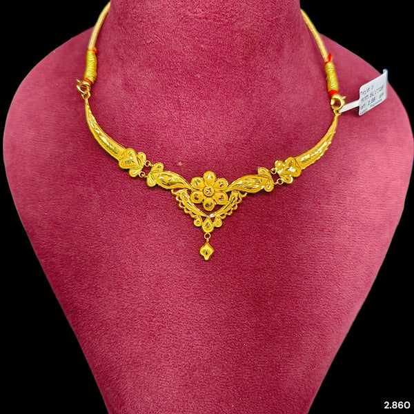 GCN22K- (8LV3DF)-(WGT: 2.860 APPROX) BIS CERTIFIED HUID HALLMARK 916 22KT GOLD NECKLACE 1 PIECE WITH FREE ADJUSTABLE TASSEL FOR WOMEN.