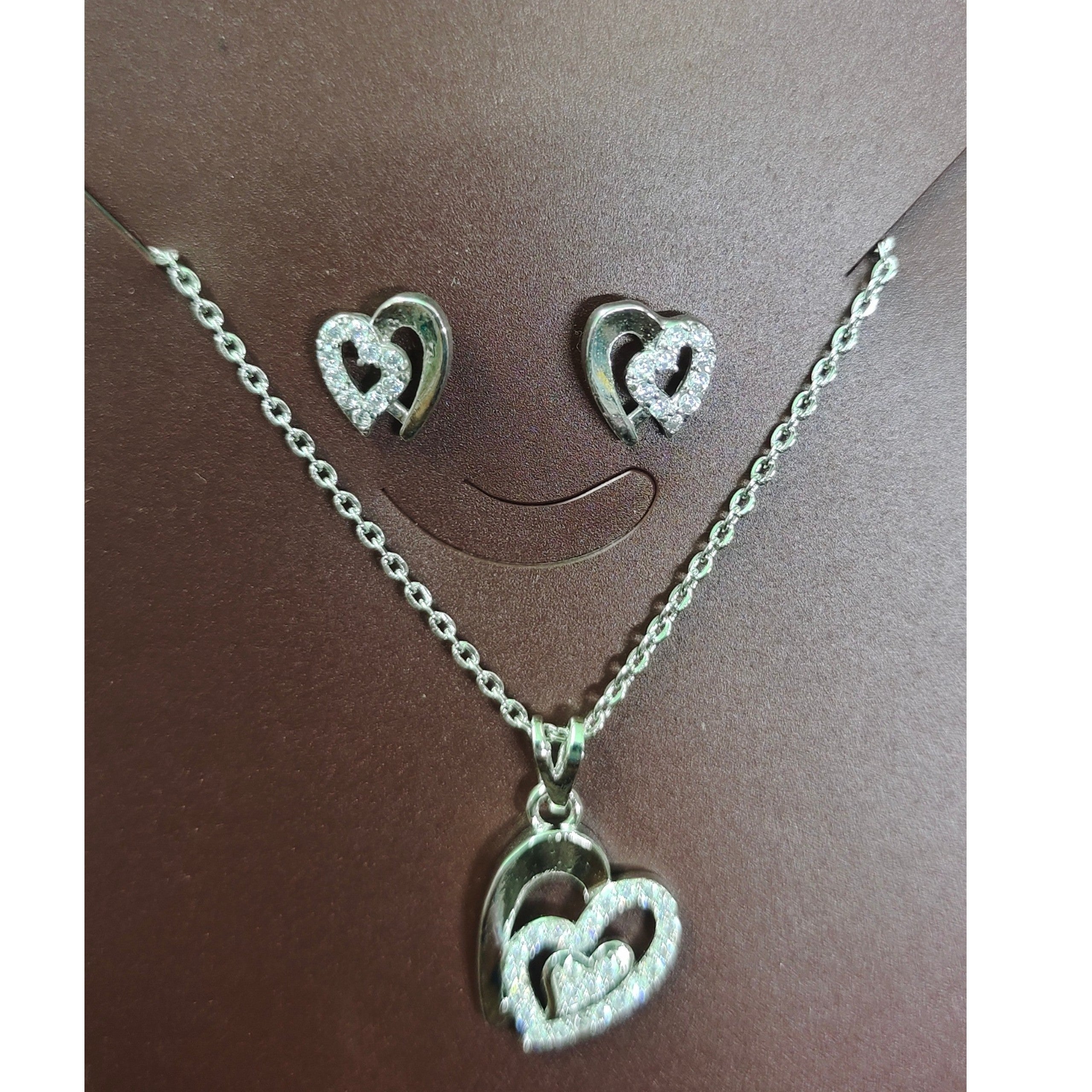 SILVER PENDANT- 625 SILVER PENDANT SET WITH EARRINGS SOLD ON MRP) - *CHAIN INCLUDED* (NON EXCHANGEABLE ITEM)