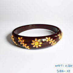 (SIZE- 25) COFFEE COLOUR 18KT HALLMARK GOLD BRACELET POLA 1 PIECE FOR MARRIED WOMEN (REGULAR USE) APPROX WGT: 0.680 GM