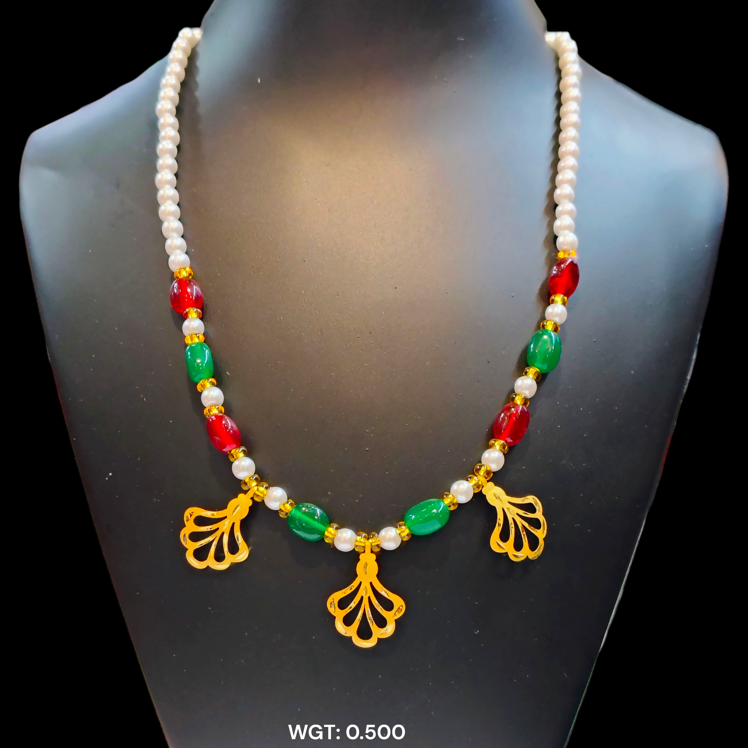 (GSH22) TRJ MUSHROOM DESIGN SELI WGT: 0.500 GM APPROX HUID HALLMARK 22KT GOLD SELIHAR 1 PIECE WITH TASSEL.