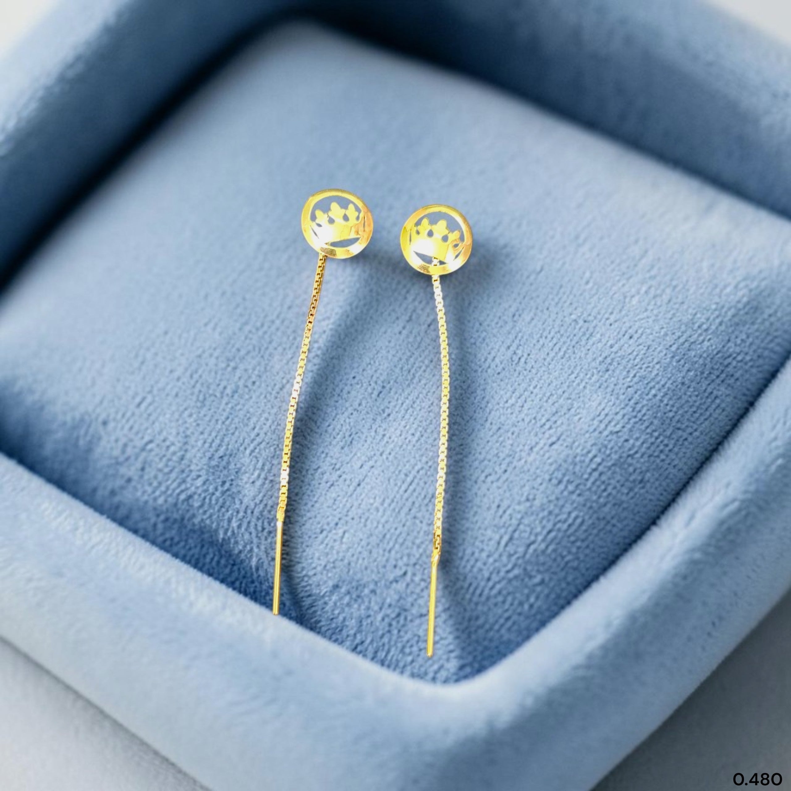 GOLD SUIDHAGA- (WGT: 0.480 GM APPROX) BIS CERTIFIED HUID HALLMARK 9KT GOLD SUIDHAGA EARRINGS (1 PAIR) FOR WOMEN.