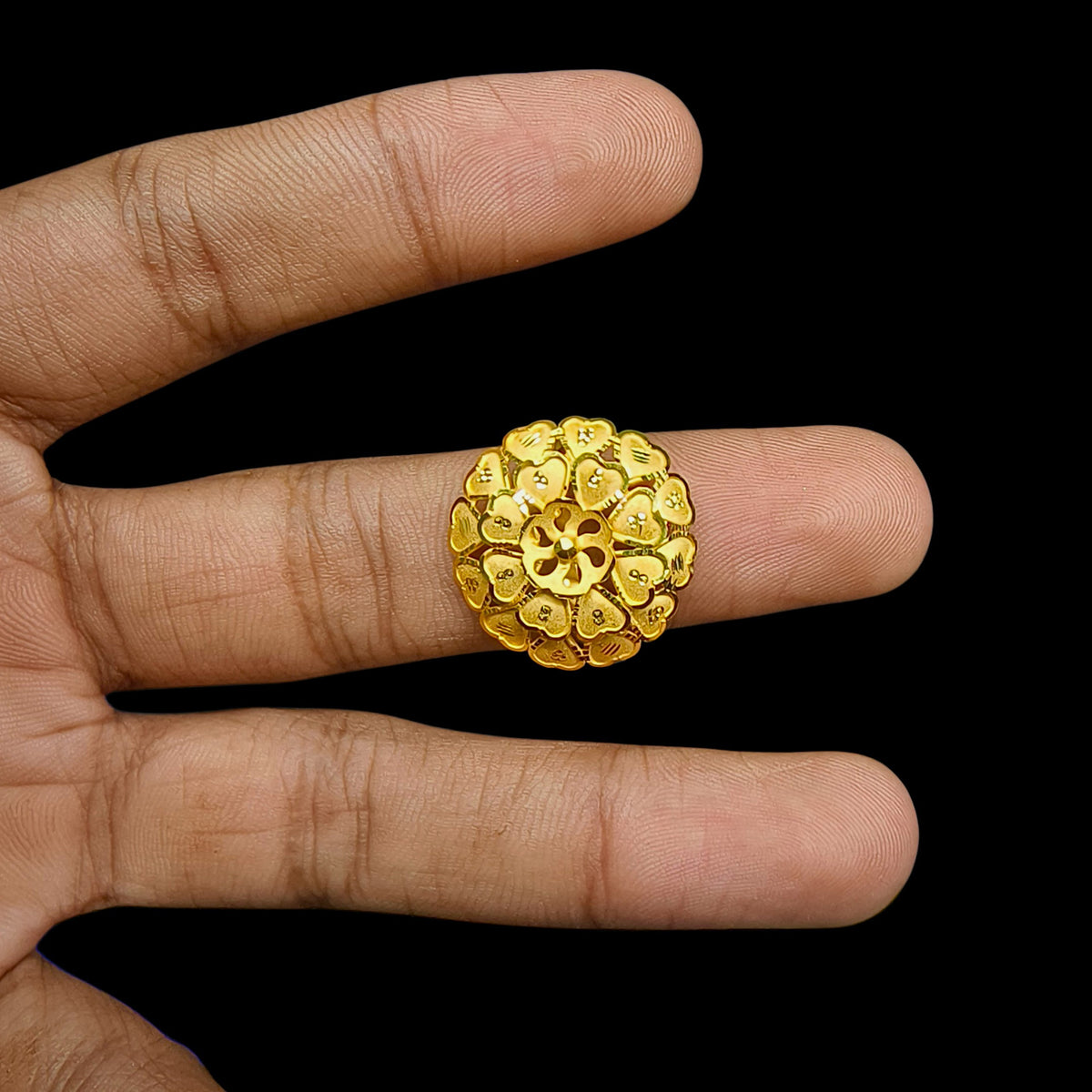 LADIES RING (M25SZB)-(SIZE: ADJUSTABLE ) WGT: 1.960 GM APPROX BIS CERTIFIED HUID HALLMARK 375 9KT GOLD RING FOR WOMEN 1 PIECE.