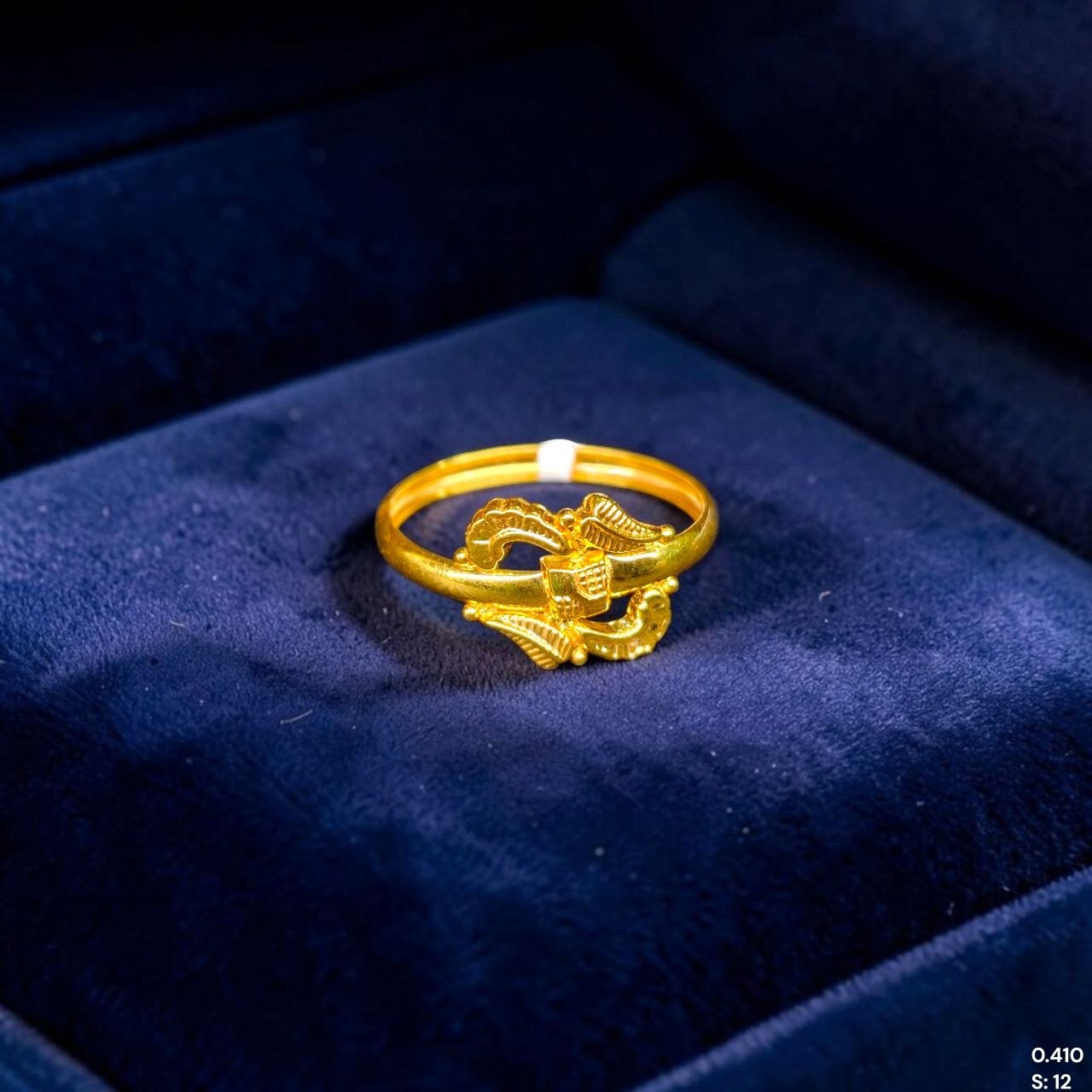 LADIES RING- (SIZE: 12) WGT: 0.410 GM APPROX BIS CERTIFIED HUID HALLMARK 9KT GOLD THUMB RING FOR UNISEX 1 PIECE.