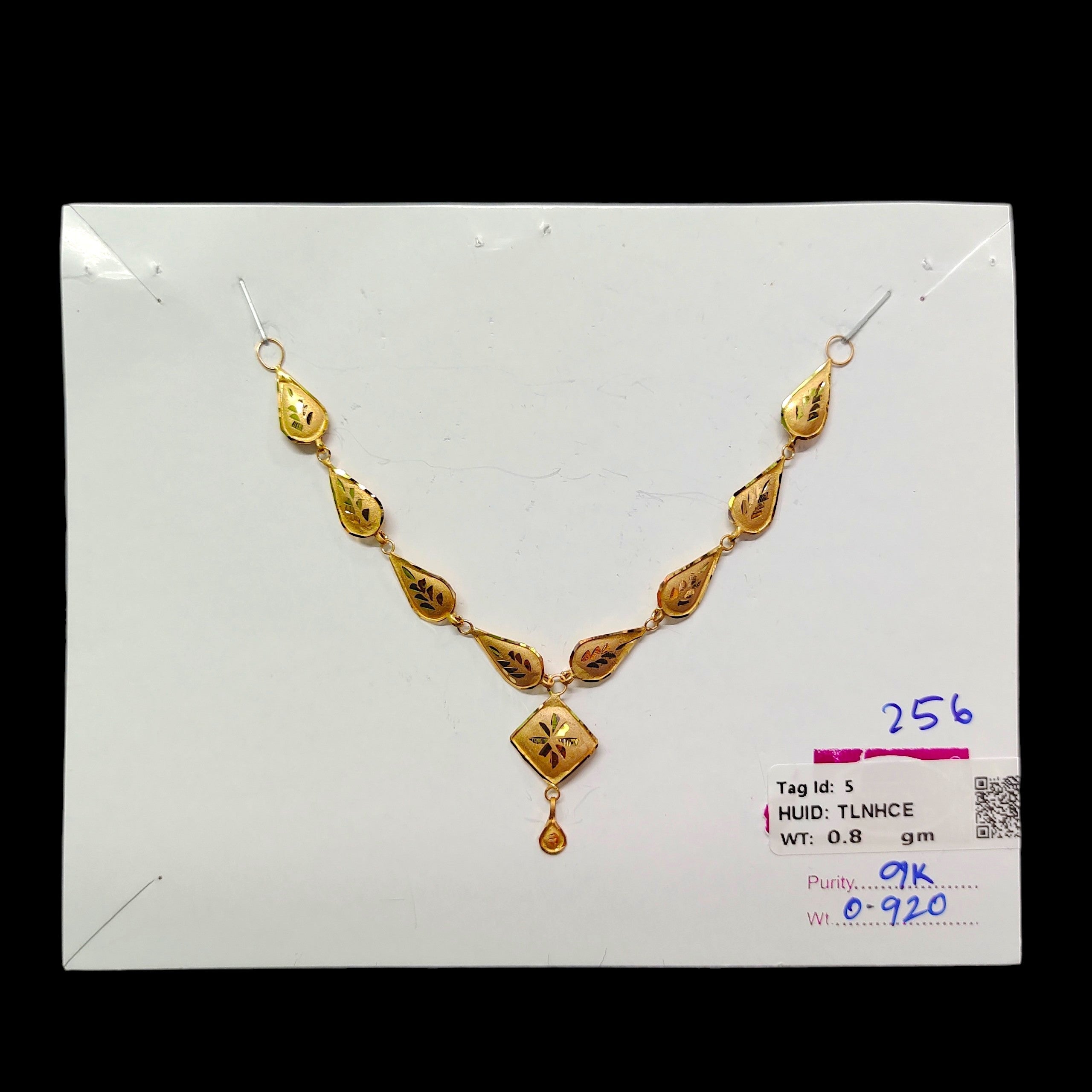GOLD CHOKER NECKLACE-(WGT: 0.920 GM APPROX) BIS CERTIFIED HUID HALLMARK 9KT GOLD NECKLACE 1 PIECE FOR WOMEN.