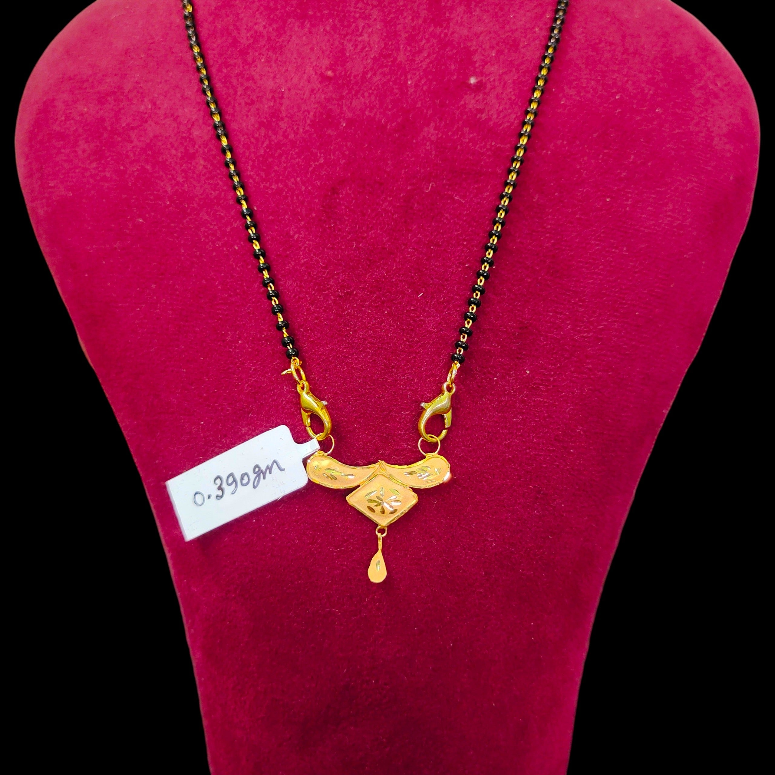 GOLD PENDANT- (WGT: 0.390 GM APPROX) BIS CERTIFIED HUID HALLMARK 375 9KT GOLD PENDANT FOR WOMEN 1 PIECE WITH FREE MANGALSUTRA & TASSEL.