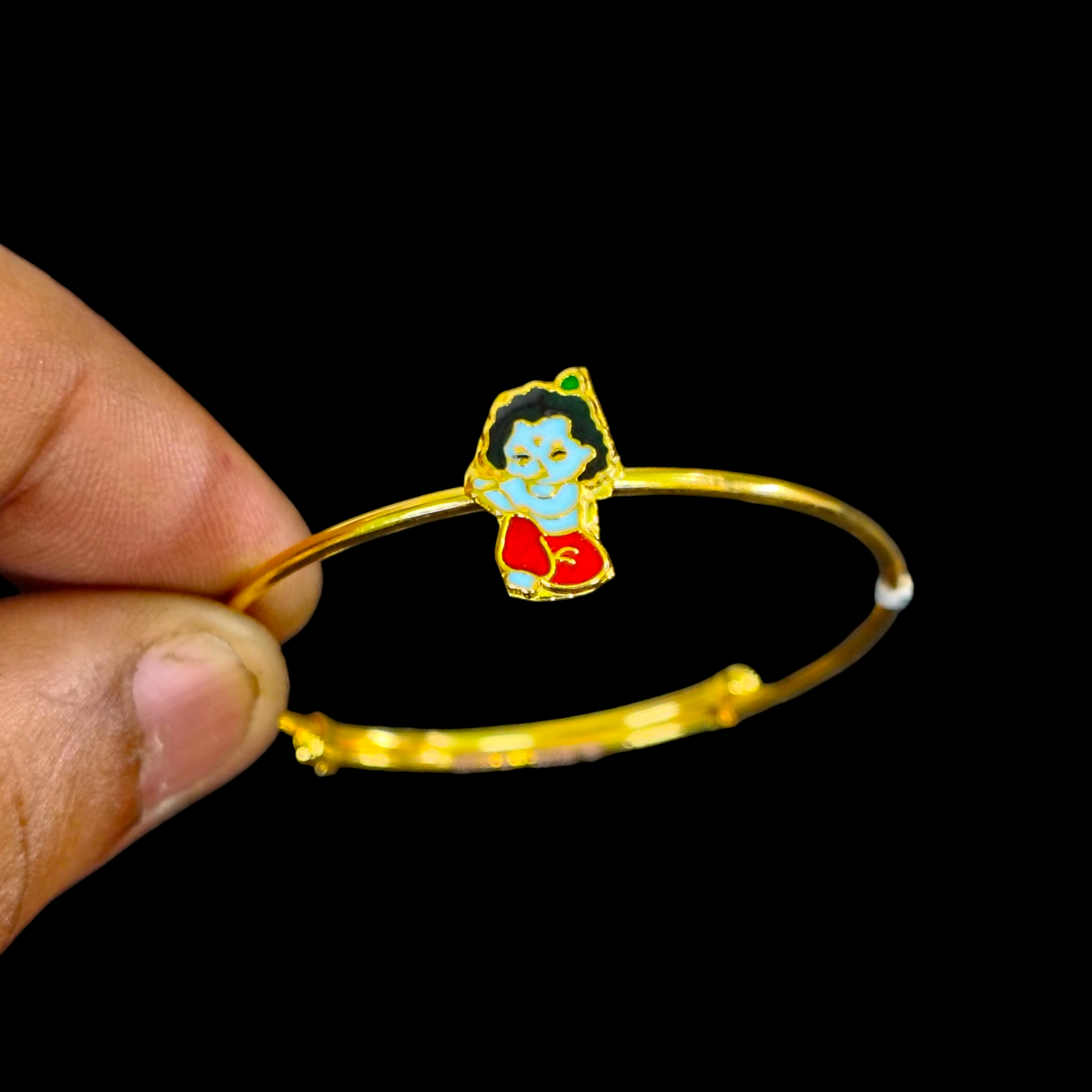 BABY JEWELLERY- (WGT: 1.770 GM APPROX) BIS CERTIFIED 375 9KT GOLD BABY BANGLE 1 PIECE FULL ADJUSTABLE SIZE FROM NEW BORN TO 4 YEARS (FOR RICE CEREMONY AND BIRTHDAY).