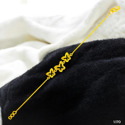 GOLD WRISTLET- BIS CERTIFIED HUID HALLMARK 375 9KT GOLD WRISTLET APPROX WGT: 1.170 FOR WOMEN.