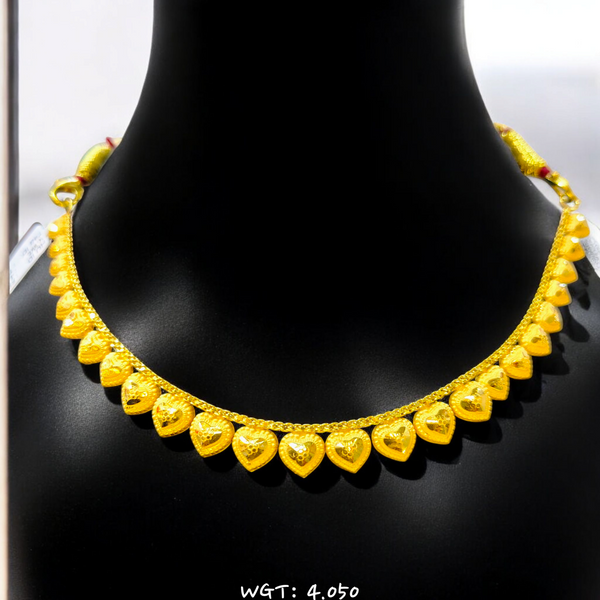 RAJLAXMI WGT: 4.050 GM APPROX HUID HALLMARK 22KT GOLD NECKLACE 1 PIECE WITH ADJUSTABLE TASSEL.