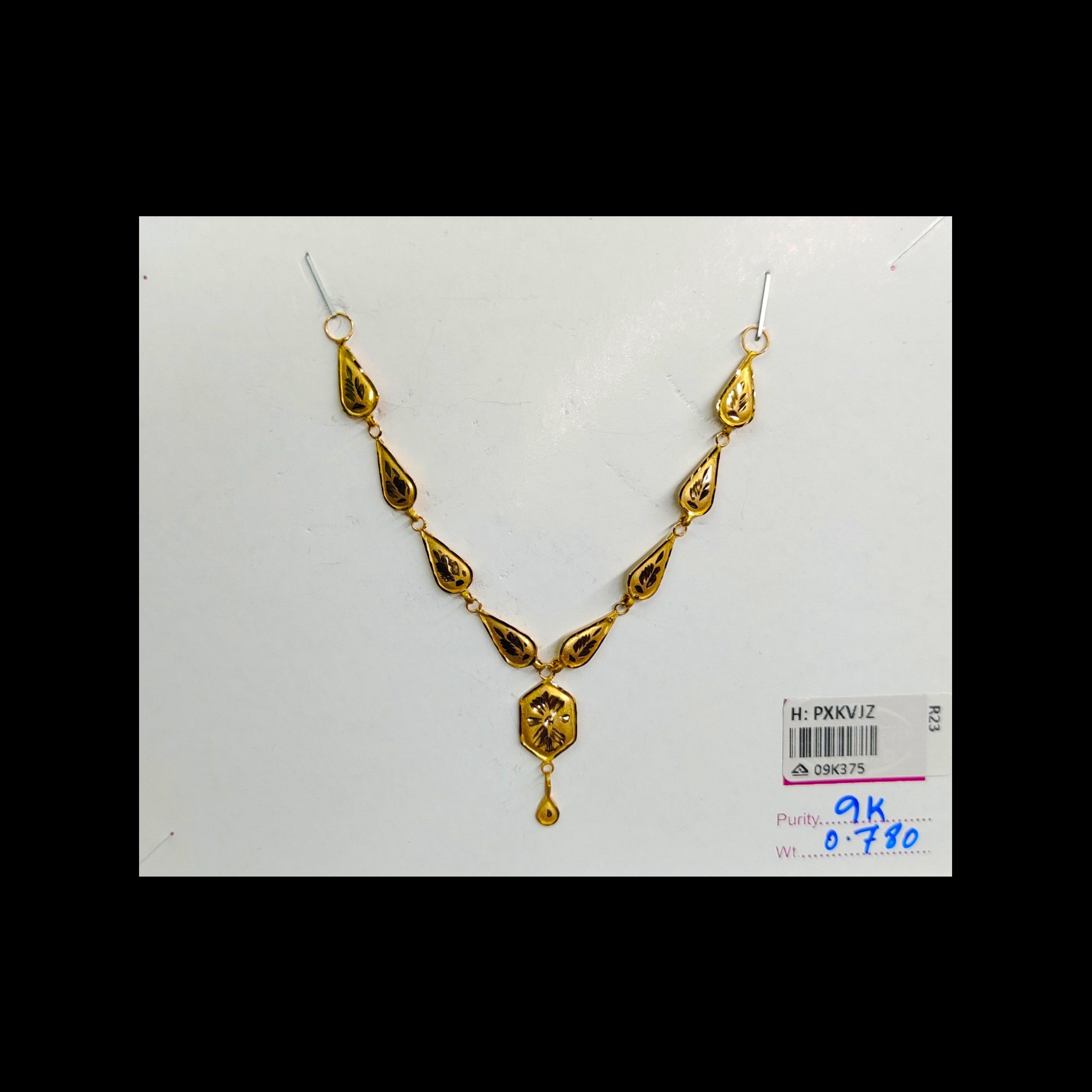 GOLD CHOKER NECKLACE-(WGT: 0.780 GM APPROX) BIS CERTIFIED HUID HALLMARK 9KT GOLD NECKLACE 1 PIECE FOR WOMEN.