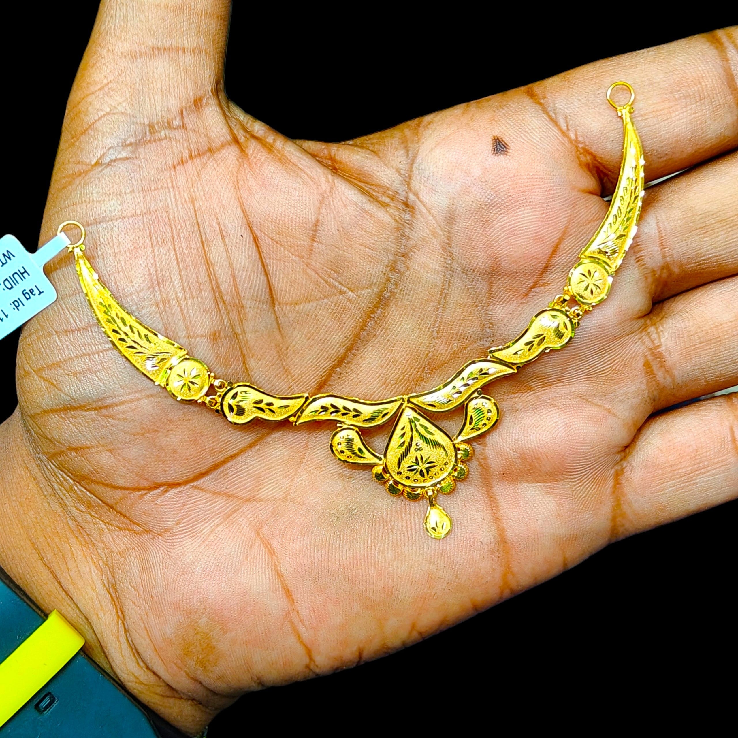 GOLD CHOKER NECKLACE-(WGT: 2.150 GM APPROX) BIS CERTIFIED HUID HALLMARK 9KT GOLD NECKLACE 1 PIECE FOR WOMEN.