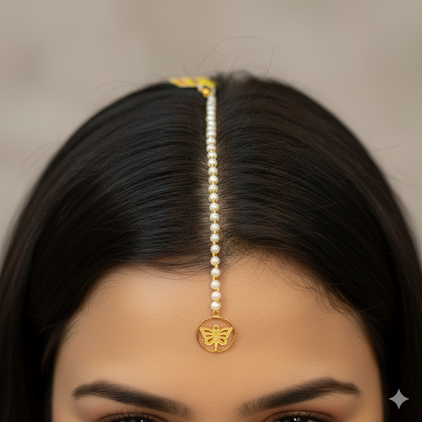 DURGA PUJO OFFER- GOLD TICKLY- TRJ WGT: 0.330 GM APPROX 18KT HUID HALLMARK GOLD MOTI TICKLY (MANGTIKA) 1 PIECE FOR MARRIAGE.