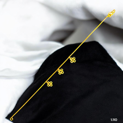 GOLD WRISTLET- BIS CERTIFIED HUID HALLMARK 375 9KT GOLD WRISTLET APPROX WGT: 1.110 FOR WOMEN.