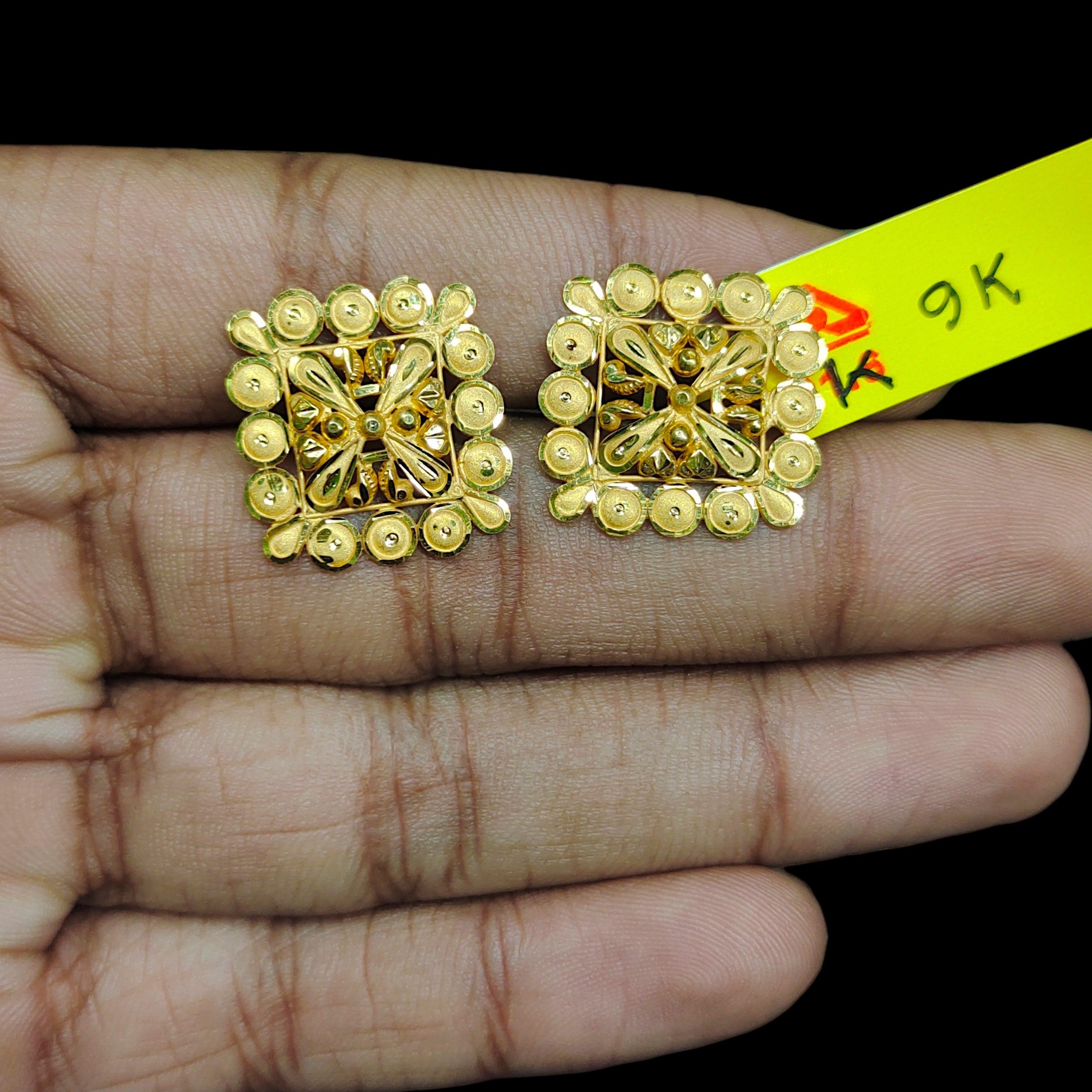 GOLD SUIDHAGA- (WGT: 2.240 GM APPROX) BIS CERTIFIED HUID HALLMARK 9KT GOLD SUIDHAGA EARRINGS (1 PAIR) FOR WOMEN. (38BWCT)-(KEP8G7)