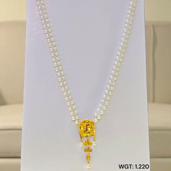 RAJLAXMI WGT: 1.220 GM APPROX HUID HALLMARK 22KT GOLD MOTI SITAHAR 1 PIECE WITH ADJUSTABLE TASSEL.