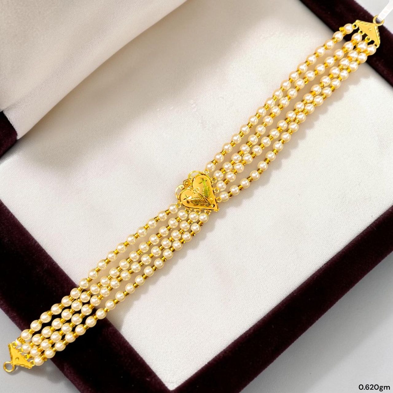 GMC9K- (WGT: 0.620 GM APPROX) BIS CERTIFIED HUID HALLMARK 375 9KT GOLD MOTI CHOKER 1 PIECE WITH ADJUSTABLE TASSEL FOR GIFT IN MARRIAGE.
