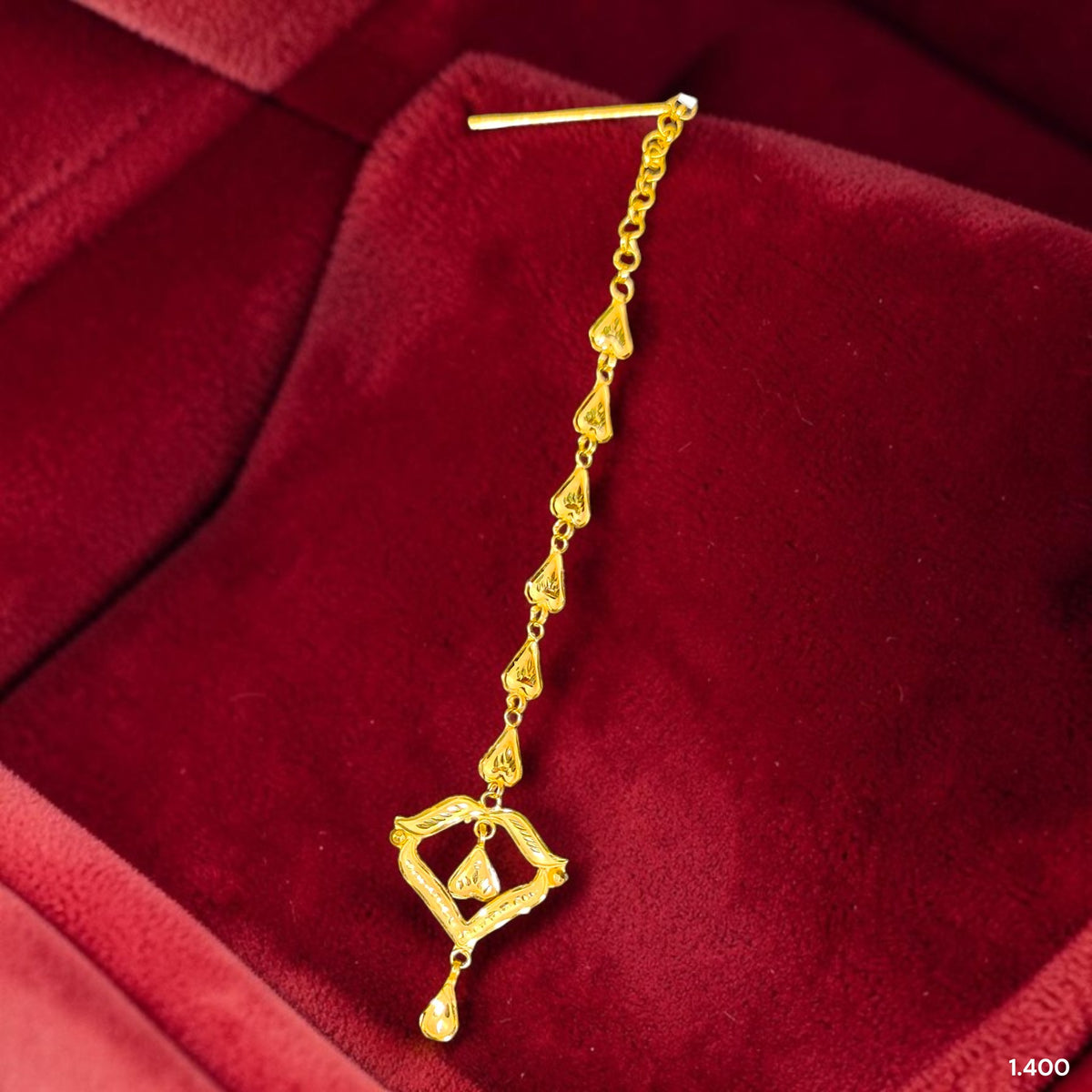 GOLD TICKLY- (WGT: 1.400 GM APPROX) CERTIFIED BIS HUID HALLMARK 375 9KT GOLD TICKLY (MANGTIKA) 1 PIECE FOR MARRIAGE.(BN3S1V)