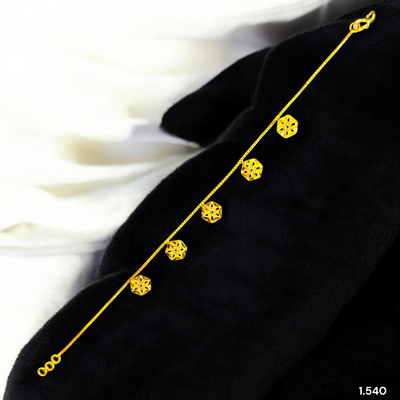 GOLD WRISTLET- BIS CERTIFIED HUID HALLMARK 375 9KT GOLD WRISTLET APPROX WGT: 1.540 FOR WOMEN.