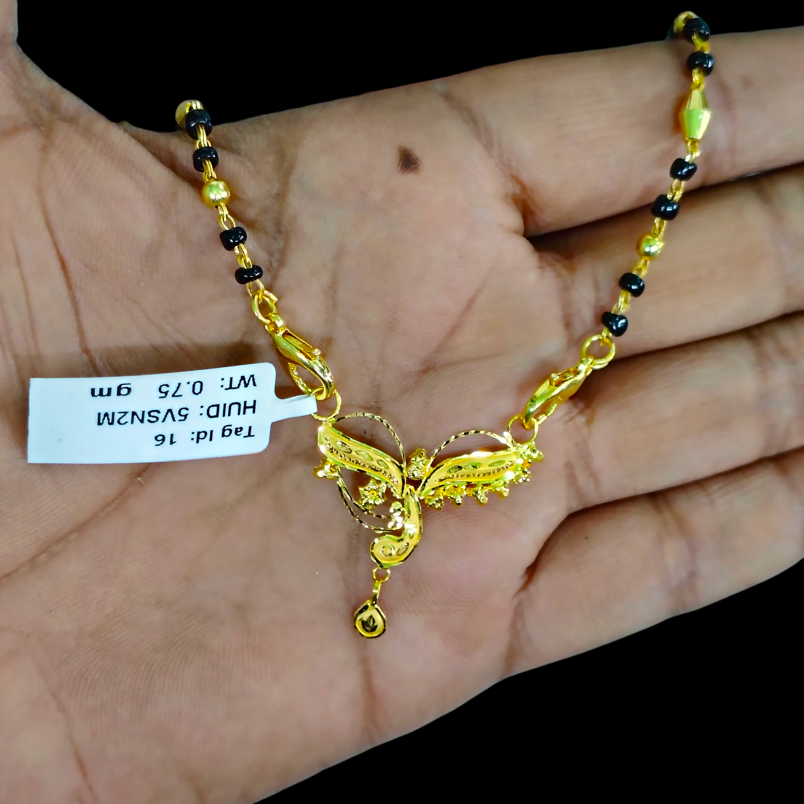 GOLD PENDANT- WGT: 0.750 GM APPROX 22KT HUID HALLMARK GOLD PENDANT MANGALSUTRA 1 PIECE WITH TASSEL.