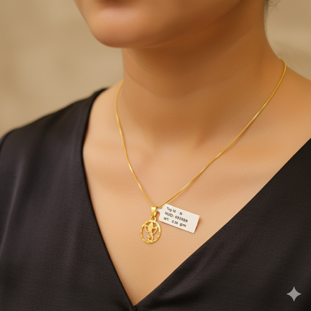 (GLC22) LOCKET WGT: 0.380 GM APPROX BIS CERTIFIED HUID HALLMARK 916 22KT GOLD LOCKET 1 PIECE FOR UNISEX. (CHAIN NOT INCLUDED).