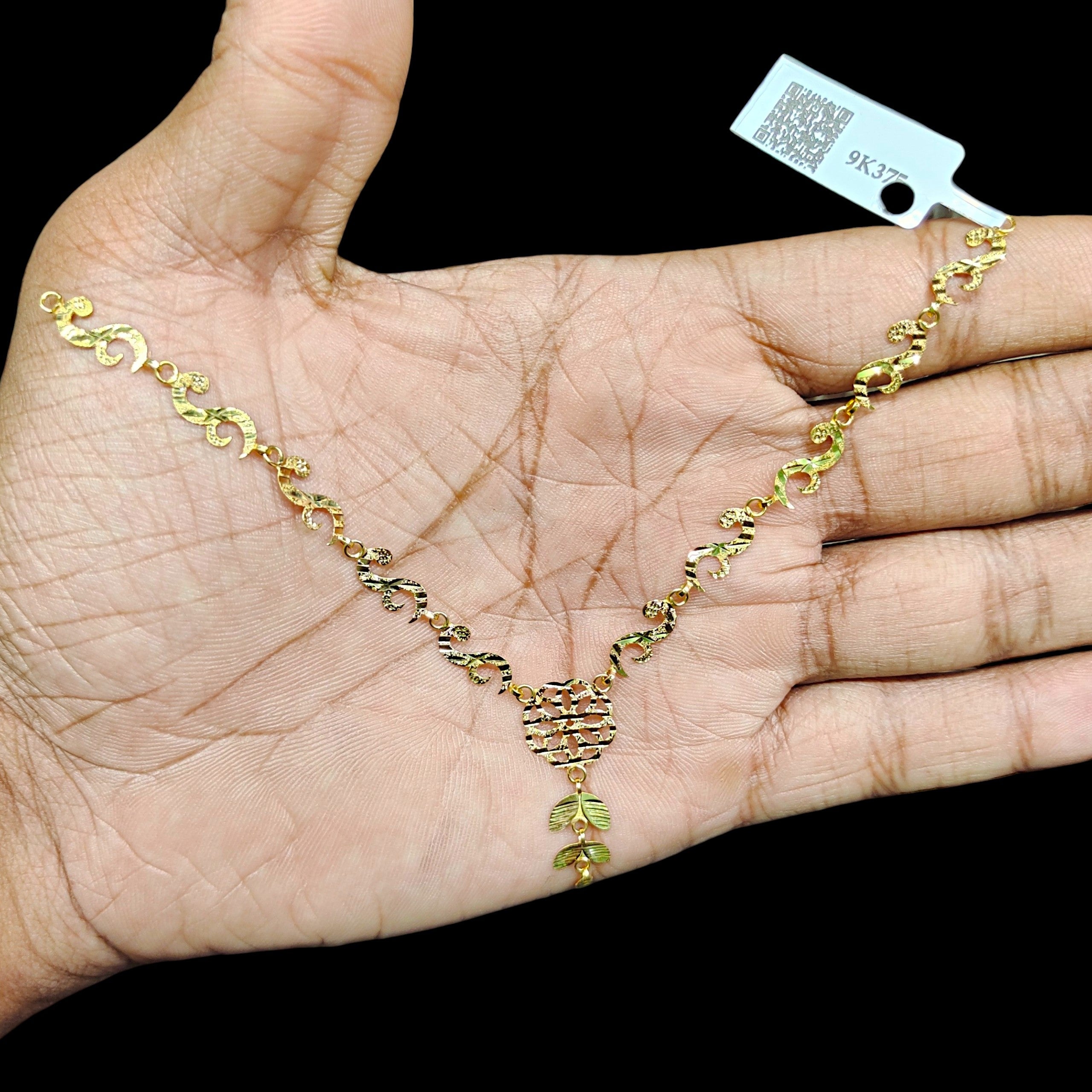 GOLD NECKLACE -(WGT: 2.080 GM APPROX) BIS CERTIFIED HUID HALLMARK 375 9KT GOLD NECKLACE 1 PIECE FOR WOMEN.