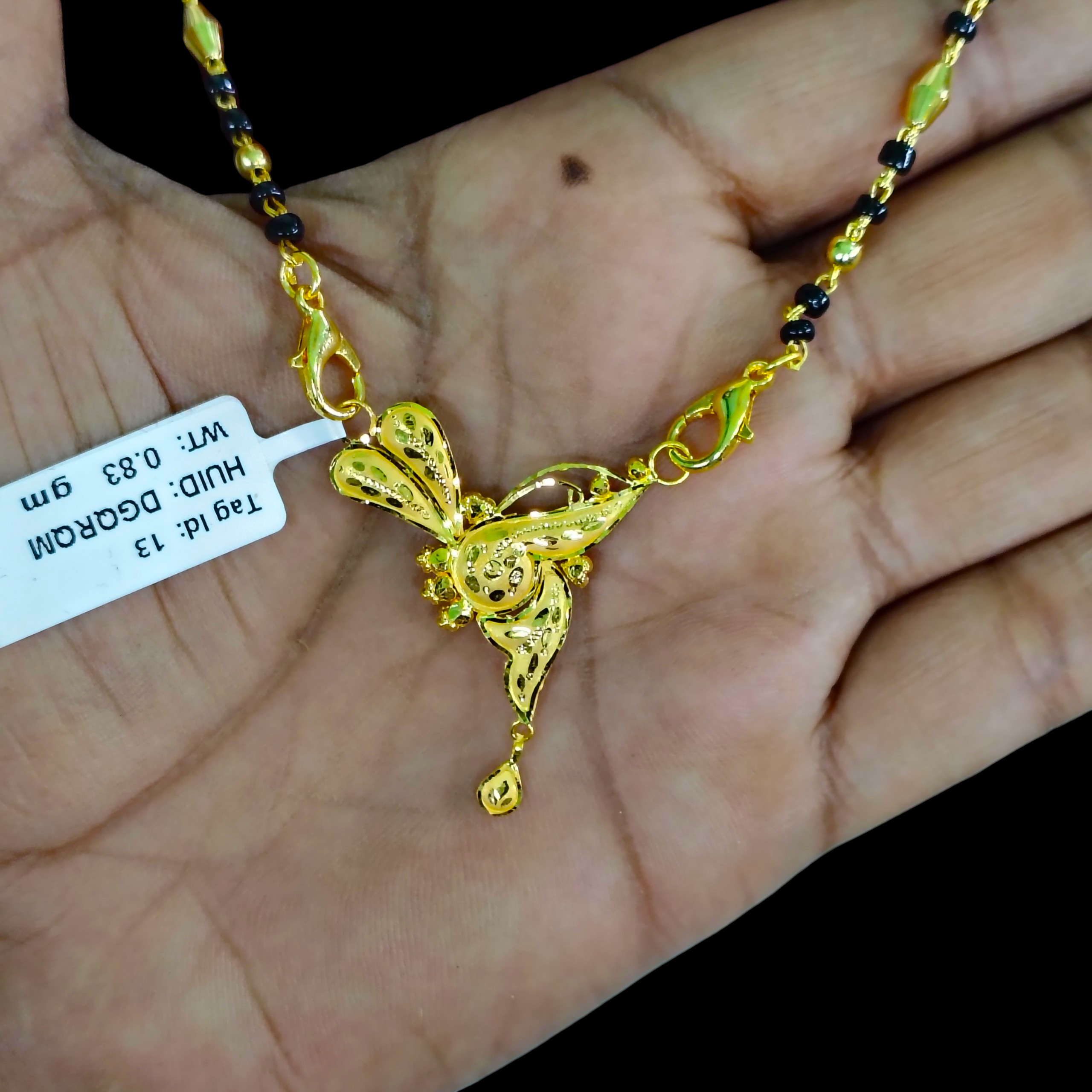 GOLD PENDANT- WGT: 0.830 GM APPROX 22KT HUID HALLMARK GOLD PENDANT MANGALSUTRA 1 PIECE WITH TASSEL.