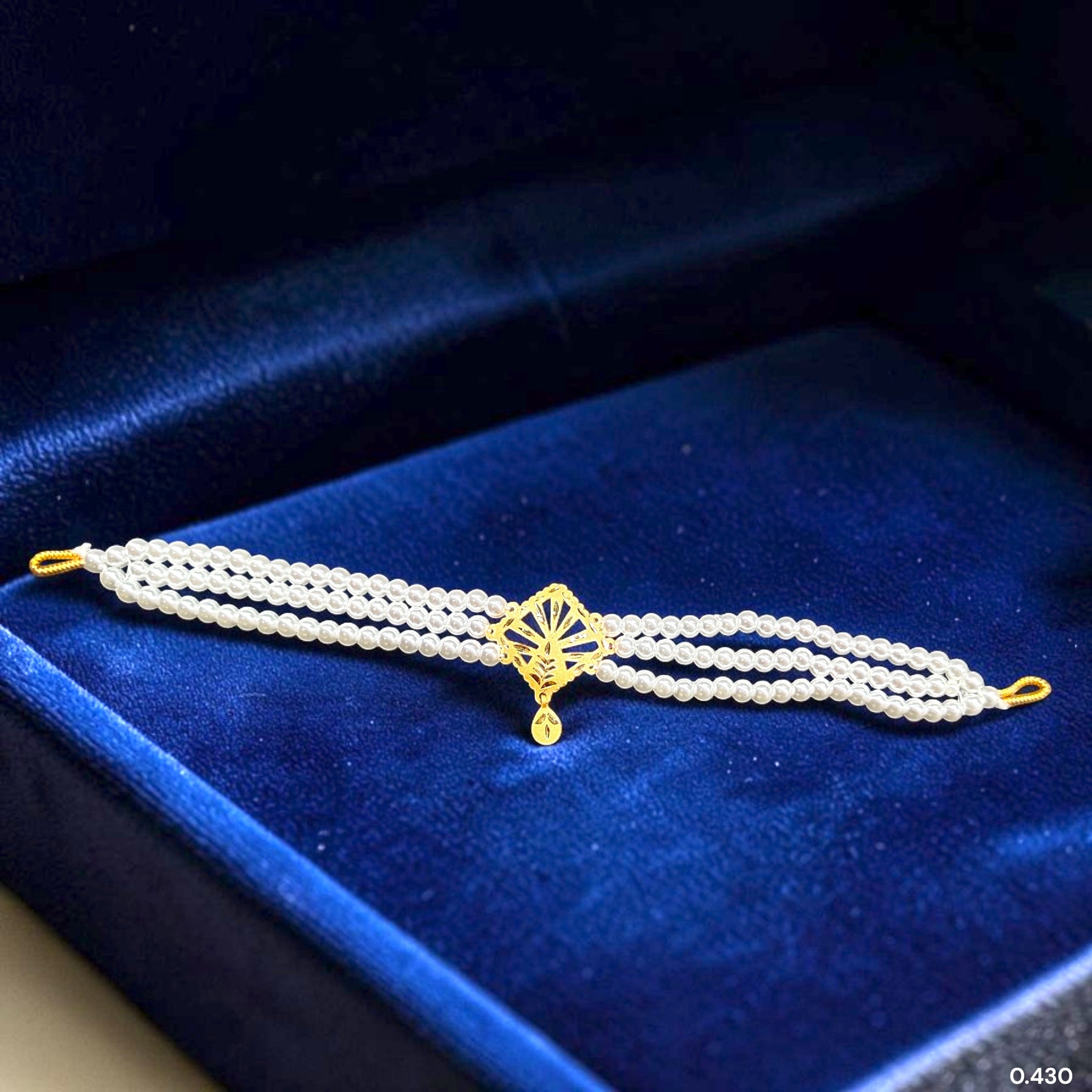 GMC22K- CERTIFIED BIS HUID HALLMARK 916 22KT GOLD MOTI CHOKER 1 PIECE (WGT: 0.430 GM) WITH ADJUSTABLE TASSEL FOR GIFT IN MARRIAGE.