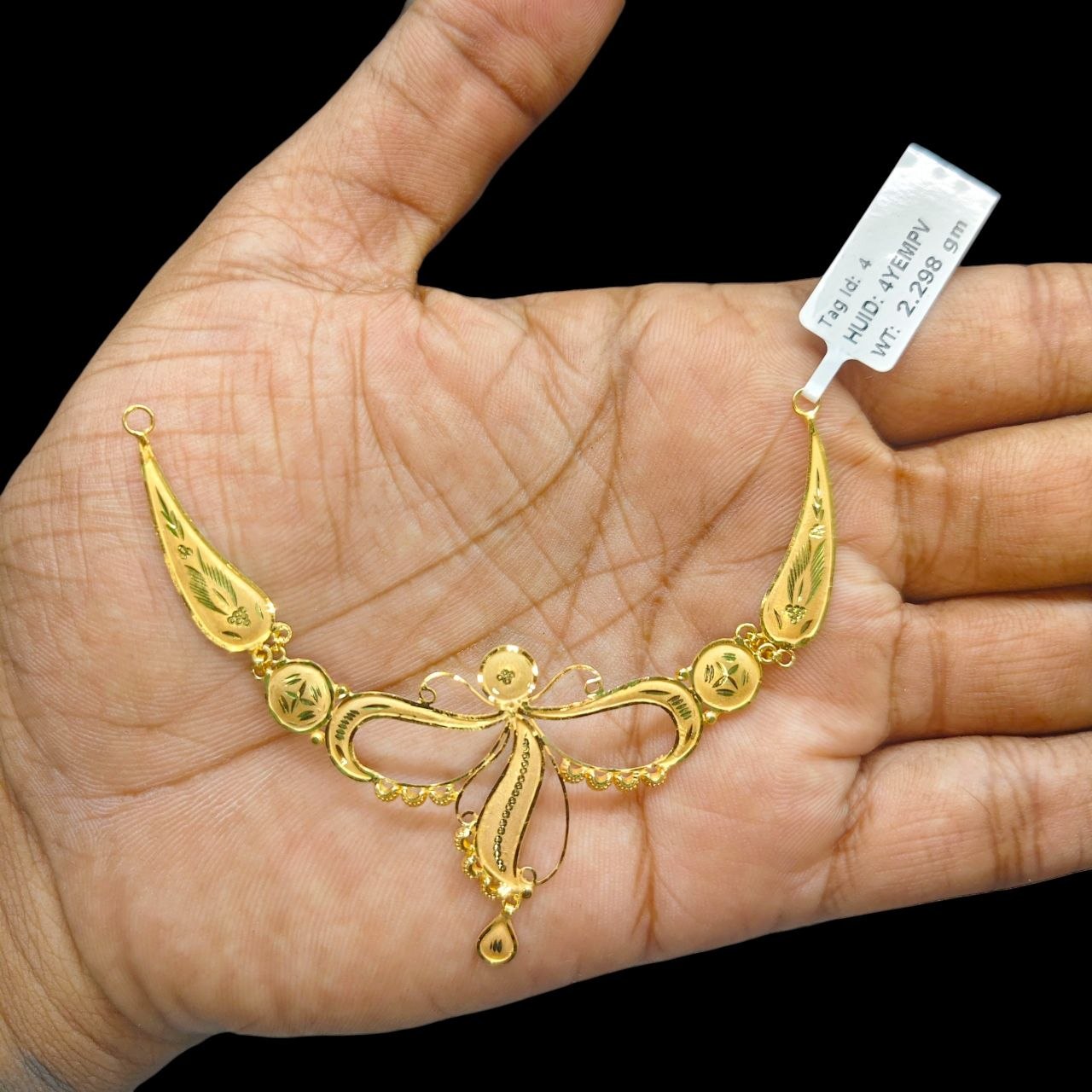 GOLD CHOKER NECKLACE-(WGT: 2.298 GM APPROX) BIS CERTIFIED HUID HALLMARK 9KT GOLD NECKLACE 1 PIECE FOR WOMEN.