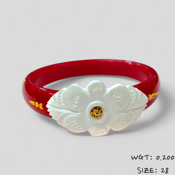 TILOTAMA SAKHA POLA (SIZE: 28) WGT: 0.200 GM APPROX. HUID HALLMARK 22KT GOLD POLA BANGLES 1 PIECE FOR GIFTING.(NP)