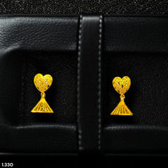 GOLD EARRINGS- WGT: 1.330 GM APPROX BIS CERTIFIED HUID HALLMARK 9KT GOLD EARRINGS 1 PAIR FOR WOMEN.